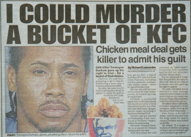 In 2008, this guy plead guilty in exchange for some fried chicken.